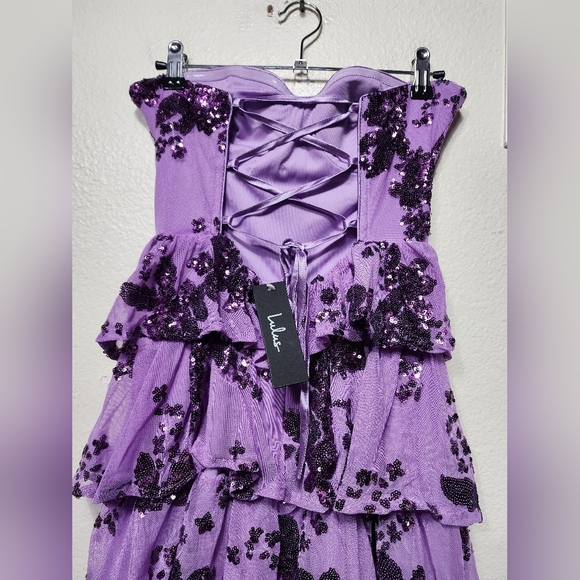 Lulus Definite Glamour Lavender Sequin Bustier Maxi Dress XS Wedding Party - Picture 10 of 11